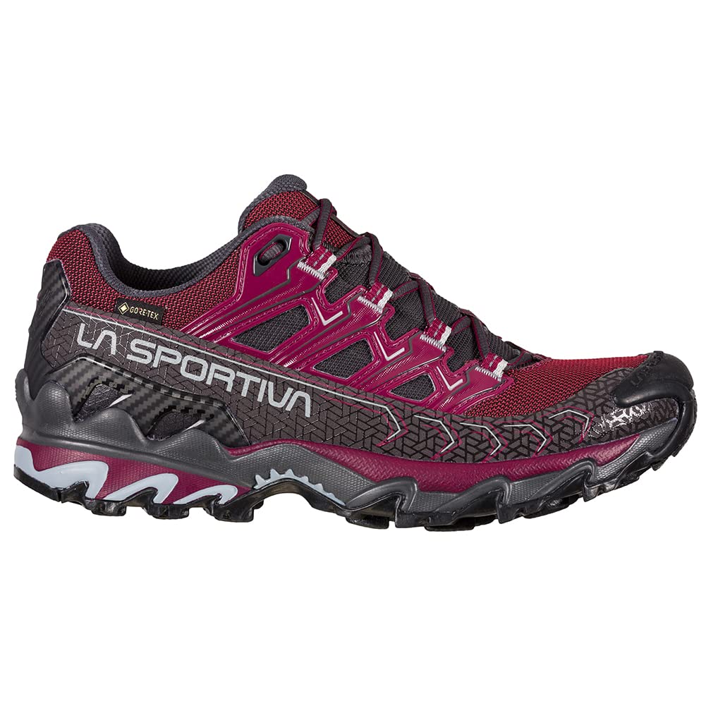 La Sportiva Womens Ultra Raptor II Trail Running Shoes, Red Plum/Carbon, 8 Wide