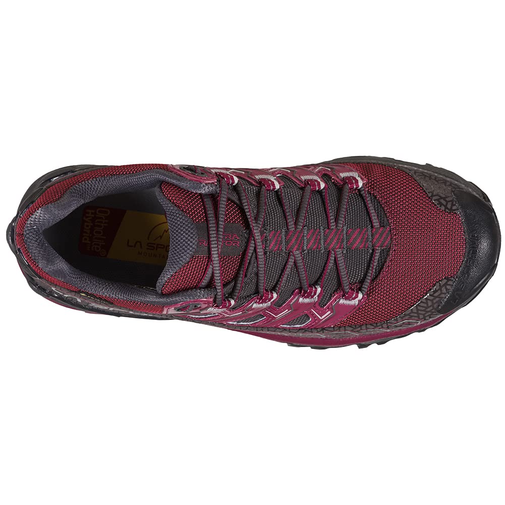 La Sportiva Womens Ultra Raptor II Trail Running Shoes, Red Plum/Carbon, 8 Wide