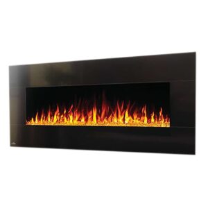 napoleon harsten 50 inch wall mount electric fireplace with bluetooth speakers - black, nefl50hf-bt