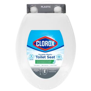 clorox elongated plastic toilet seat with easy-off hinges, wiggle-free