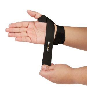 Domaste Ultra Thin Wrist Brace - Sport Slim Carpal Tunnel Support for Men and Women, Adjustable, Lightweight, Breathable and Skin Friendly (Black/Right/One Size)