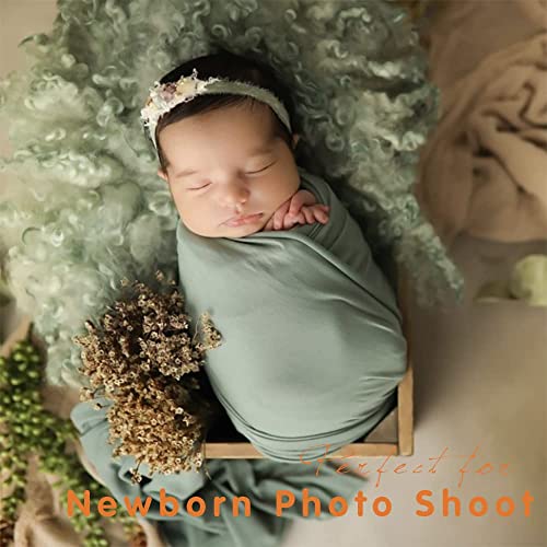 Newborn Posing Wrap Newborn Photography Props Soft Stretch Knit Blanket Handmade Wrap for Baby Boys Girls Photoshoot