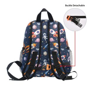 Sinestour Custom Galaxy Space Kid's Backpack Personalized Backpack with Name/Text Preschool Backpack for Boys Customizable Toddler Backpack for Girls with Chest Strap