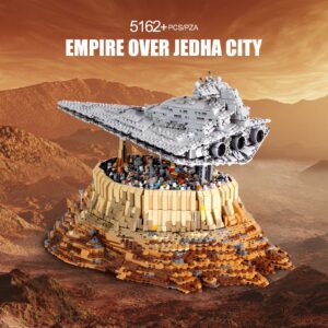 Mould King 21007 Super Star Destroyer Model Kit, 5162+Pcs Spaceship UCS Imperial Building Sets, Awesome Building Toy Gift Ideas for Kids, The Empire Over Jedha City