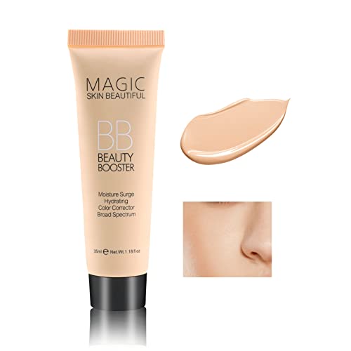 Boobeen Hydrating BB Cream, Full-Coverage Foundation&Concealer, Color Correcting Cream, Tinted Moisturizer BB Cream for All Skin Types - Evens Skin Tone