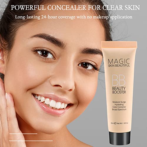 Boobeen Hydrating BB Cream, Full-Coverage Foundation&Concealer, Color Correcting Cream, Tinted Moisturizer BB Cream for All Skin Types - Evens Skin Tone