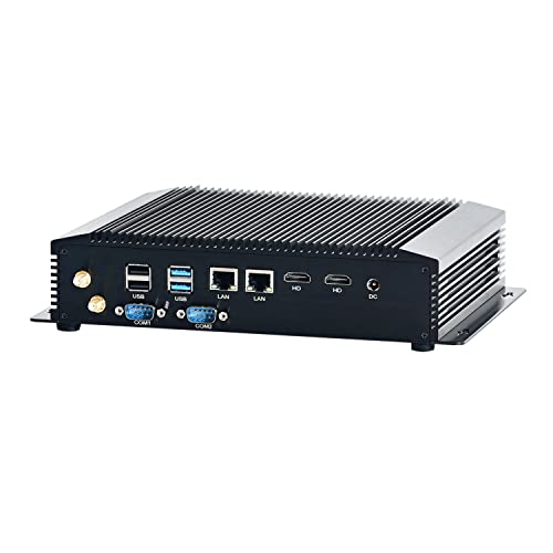 HUNSN Industrial Embedded PC, Mini Computer, IPC, Windows 11 Pro or Linux Ubuntu, Intel Core I7 1065G7, IM09, WOL, PXE Supported, 2 x LAN, 2 x HDMI, 2 x COM, Smart Fan, 16G RAM, 256G SSD, 1TB HDD