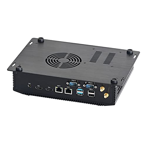 HUNSN Industrial Embedded PC, Mini Computer, IPC, Windows 11 Pro or Linux Ubuntu, Intel Core I7 1065G7, IM09, WOL, PXE Supported, 2 x LAN, 2 x HDMI, 2 x COM, Smart Fan, 16G RAM, 256G SSD, 1TB HDD