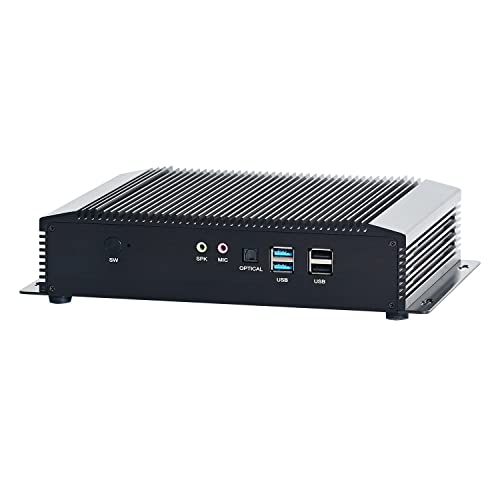 HUNSN Industrial Embedded PC, Mini Computer, IPC, Windows 11 Pro or Linux Ubuntu, Intel Core I7 1065G7, IM09, WOL, PXE Supported, 2 x LAN, 2 x HDMI, 2 x COM, Smart Fan, 16G RAM, 256G SSD, 1TB HDD