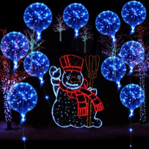 Civaner 12 Packs LED Balloons Light up Balloons for Christmas Party 15 Inch Red Green Blue LED Balloons Bobo Balloons with Lights for Xmas Birthday Party Wedding Decorations(Blue)