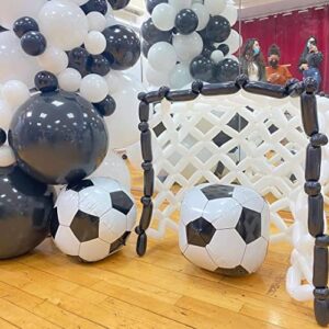 6 Pack Giant 22 Inch Soccer Foil Balloons 4D Sephere Mylar Football Balloons Helium Metallic Balloons for Birthday Party Sports Themed World Cup Party Decorations