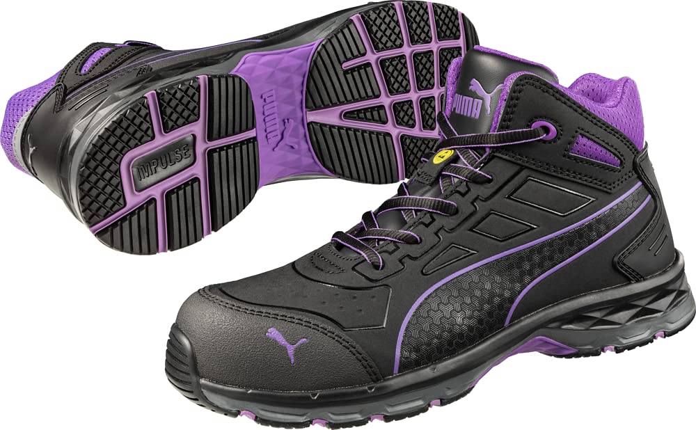 PUMA Safety Stepper Mid WNS ASTM EH Size 11 Black-Purple