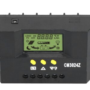 PWM Solar Charge Controller CM3024Z, CM3024Z Solar Charge Controller with LCD Display, Light Control + Delay Control Solar Controller, Compatible with 12V 24V(#3)