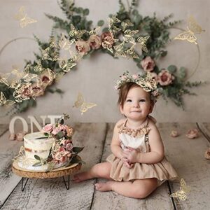 40 PCS Laser 3D Butterfly Cupcake Toppers Hollow Arts Butterfly Cake Decorations for Baby Shower Wedding Fairy Birthday Party Supplies Butterfly Wall Sticker Decoration Mixed Styles Gold