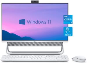 dell newest inspiron 24 5400 all-in-one touchscreen desktop, 24" fhd touch display, intel i5-1135g7, 32gb ram, 1tb ssd, pop-up webcam, wi-fi 6, wireless keyboard&mouse, win11 home, silver