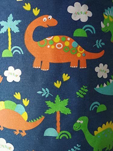 ACMUUNI Round Canvas Clothes Basket Laundry Hamper dark blue dinosaur