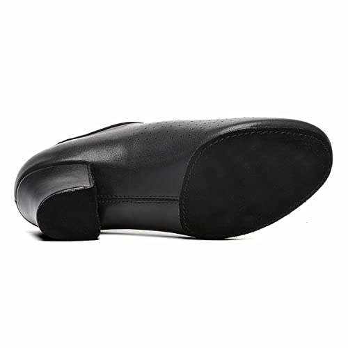 Women's Split-Sole Jazz Dance Sneaker Leather Ballroom Sport Boots (5.5 / Black)