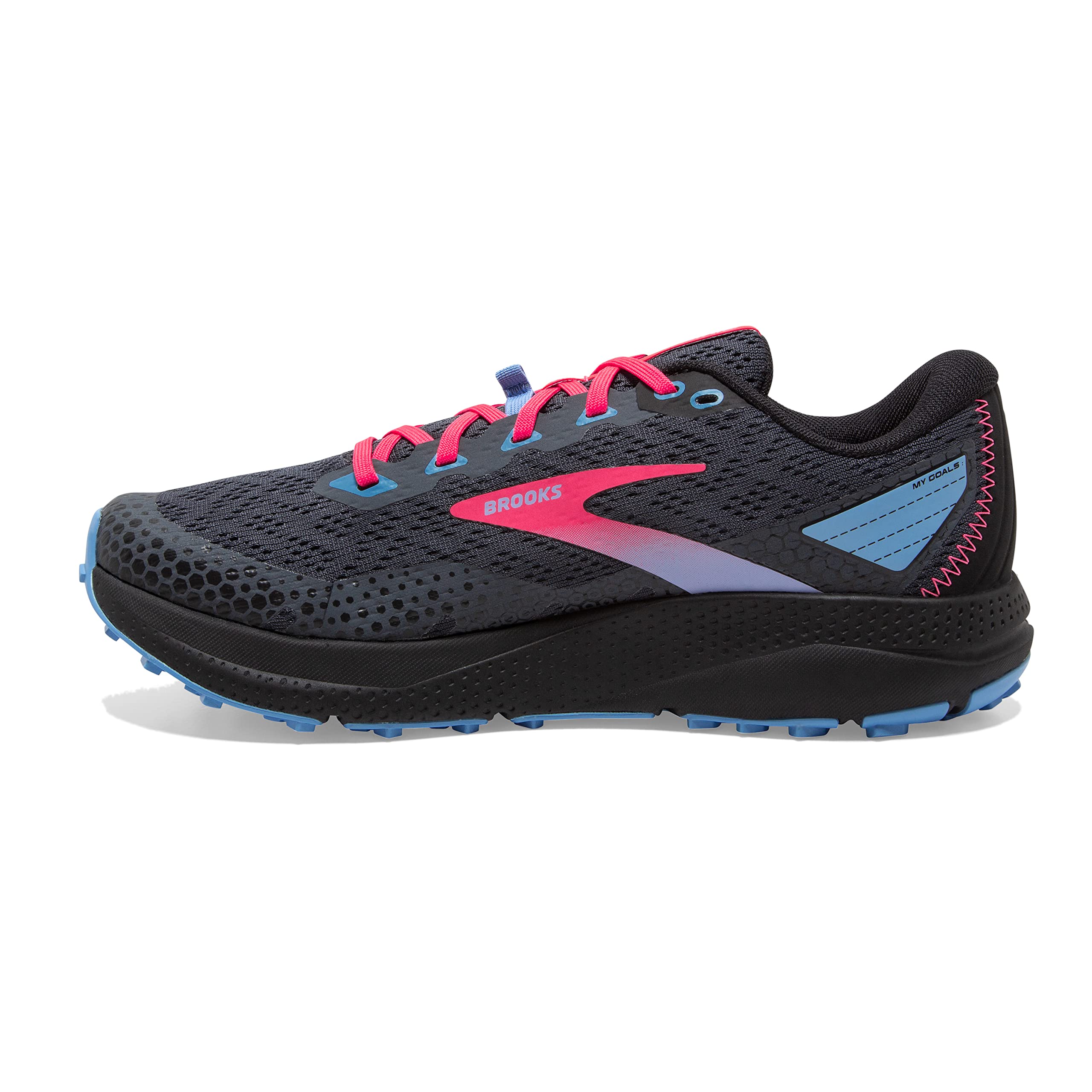 Brooks Women’s Divide 3 Trail Running Shoe - Ebony/Black/Diva Pink - 7.5 Medium