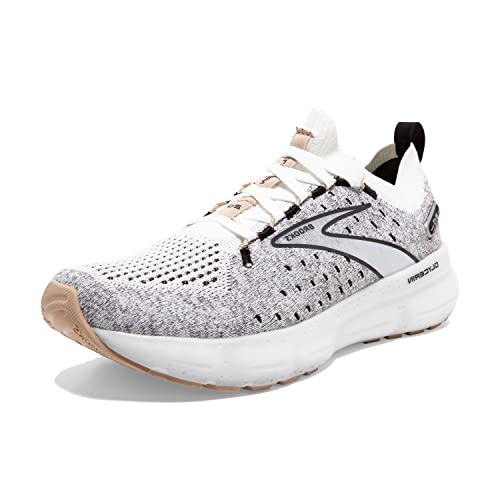 Brooks Women’s Glycerin StealthFit 20 Neutral Running Shoe - White/Black/Cream - 8.5 Medium