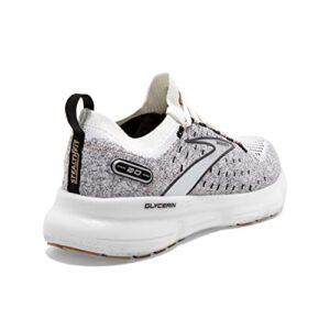 Brooks Women’s Glycerin StealthFit 20 Neutral Running Shoe - White/Black/Cream - 8.5 Medium