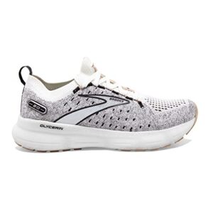 Brooks Women’s Glycerin StealthFit 20 Neutral Running Shoe - White/Black/Cream - 8.5 Medium