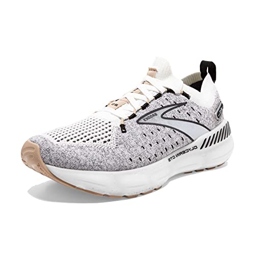 Brooks Women’s Glycerin StealthFit GTS 20 Supportive Running Shoe - White/Black/Cream - 8.5 Medium