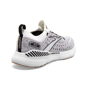 Brooks Women’s Glycerin StealthFit GTS 20 Supportive Running Shoe - White/Black/Cream - 8.5 Medium