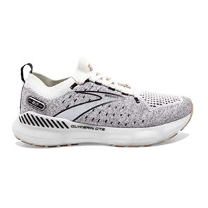 Brooks Women’s Glycerin StealthFit GTS 20 Supportive Running Shoe - White/Black/Cream - 8.5 Medium