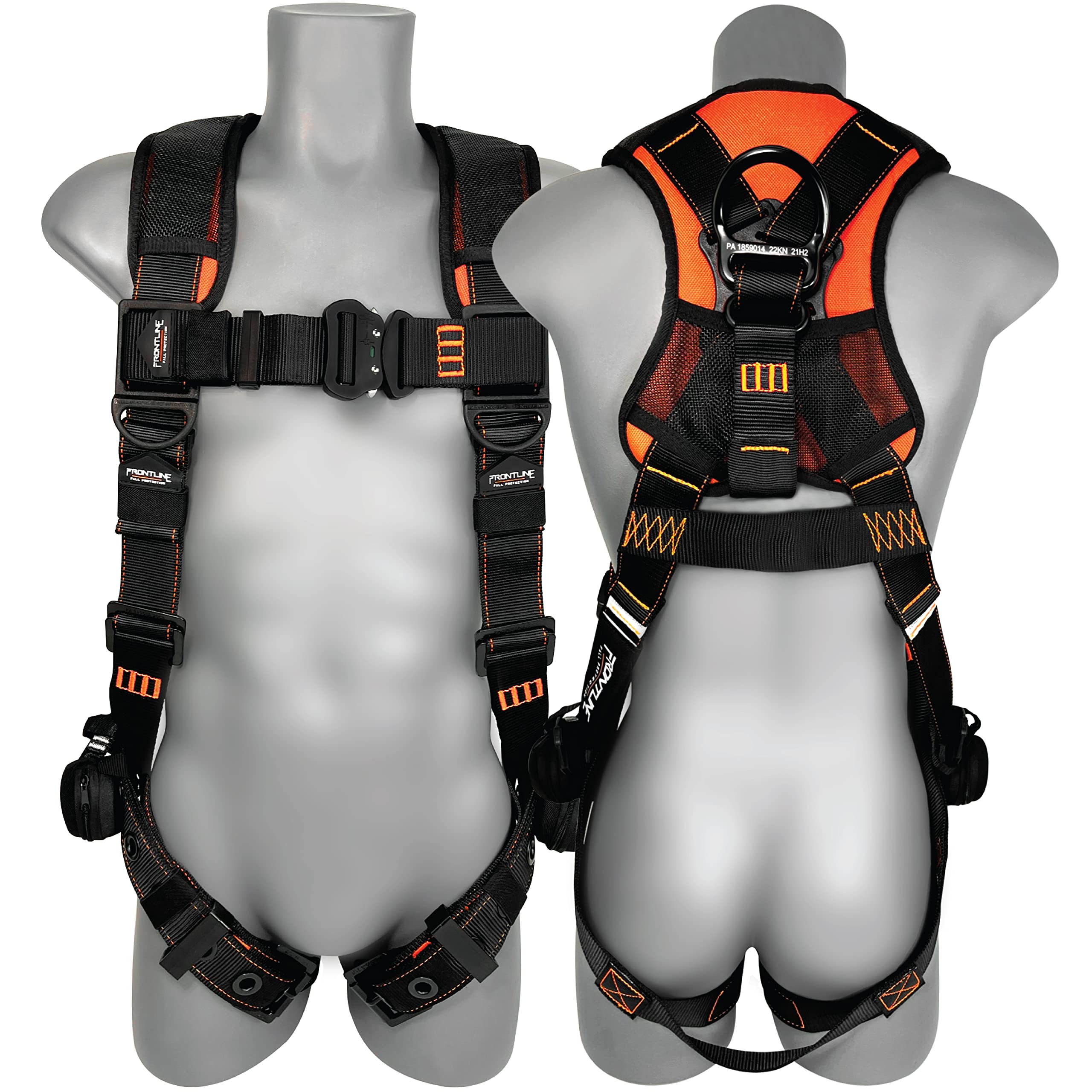 Frontline 110VTB Combat™ Lite Vest Style Harness with Aluminum Hardware and Suspension Trauma Straps | Quick Connect Buckle | OSHA and ANSI Compliant (Size: M-L)