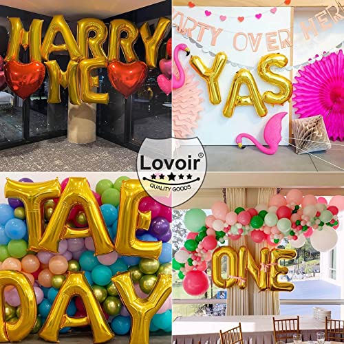 Lovoir 40 Inch Large Gold Letter H Balloons Big Size Jumbo Mylar Foil Helium Balloon for Birthday Party Celebration Decorations Alphabet Gold H