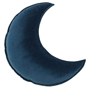 jikal star moon shaped pillow soft velvet nursery stuffed throw pillows for baby room kids reading nook decor gift (moon, teal)