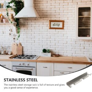 Stainless Steel Shovel Hanger Shelf: Durable Metal Wall Hanging Storage Rack Pizza Tool Holder Kitchen Tool Rack Wall for Home Kitchen Store Silver