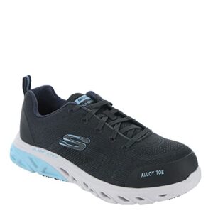 Skechers Glide Step SR - Alloy Toe Charcoal/Light Blue 9 B (M)