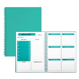 cheneyboo weekly planner undated, to do list planner notebook, 52 weeks planner, small size planner 5.2"x7.5", green