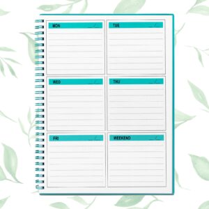 Cheneyboo Weekly Planner Undated, To do list planner notebook, 52 Weeks Planner, Small SIZE Planner 5.2"x7.5", Green