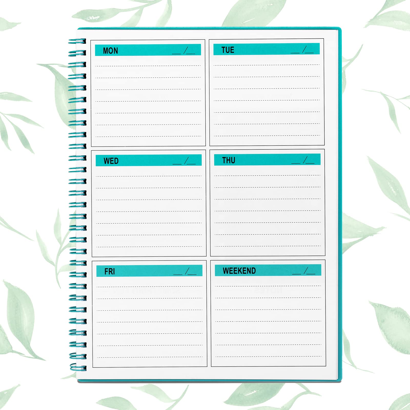 Cheneyboo Weekly Planner Undated, To do list planner notebook, 52 Weeks Planner, Small SIZE Planner 5.2"x7.5", Green