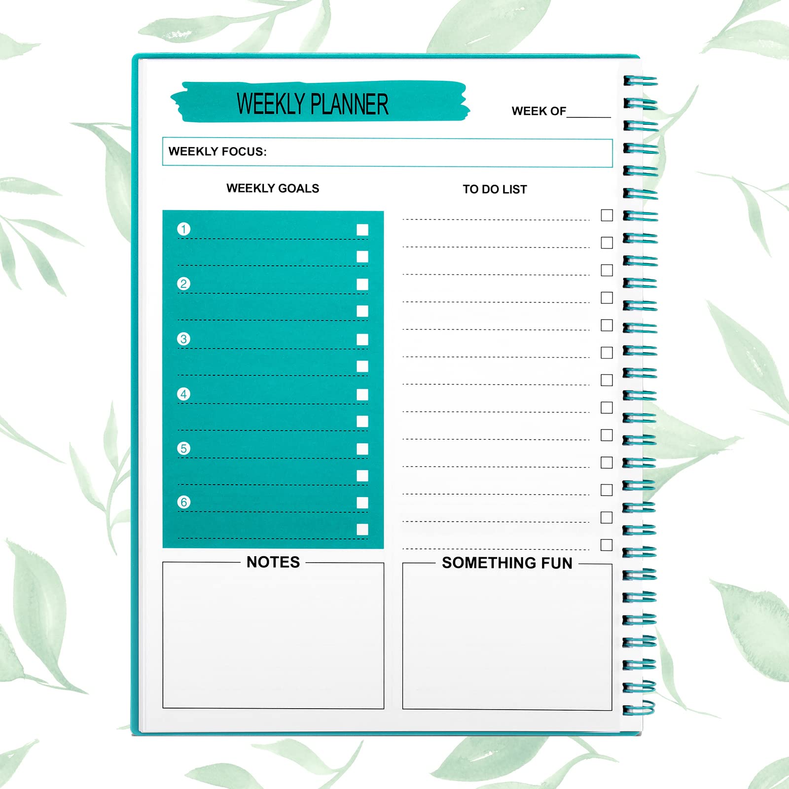 Cheneyboo Weekly Planner Undated, To do list planner notebook, 52 Weeks Planner, Small SIZE Planner 5.2"x7.5", Green