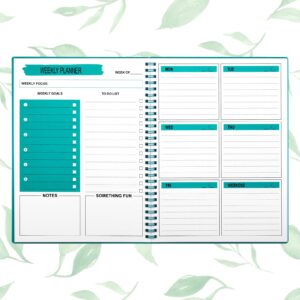 Cheneyboo Weekly Planner Undated, To do list planner notebook, 52 Weeks Planner, Small SIZE Planner 5.2"x7.5", Green