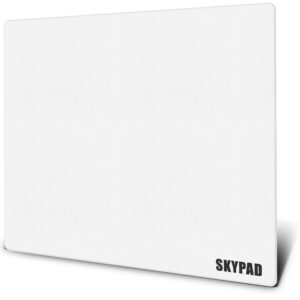 skypad glass 3.0 xl gaming mouse pad with text logo | professional large mouse mat | 400 x 500 mm | white | special glass surface with improved precision and speed