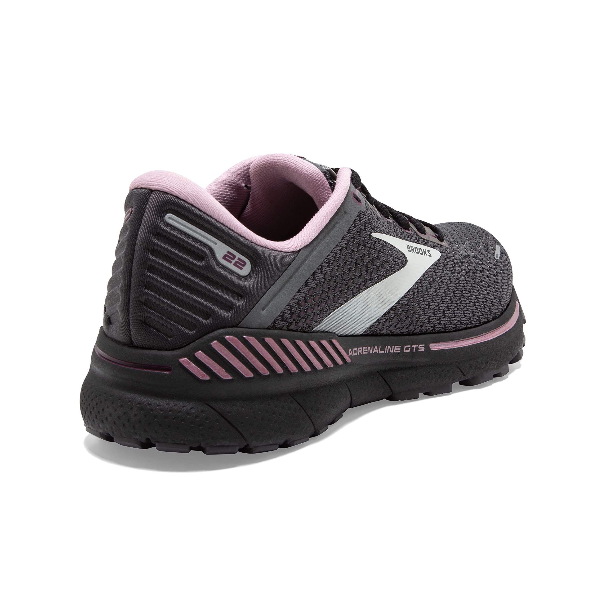 Brooks Women's Adrenaline GTS 22 Supportive Running Shoe - Pearl/Black/Metallic - 9 Medium