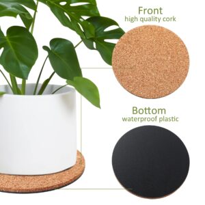 8 Pieces 4 Sizes Cork Plant Saucers Plant Mats Round Coasters Pad for Plants House Garden Indoors Pots DIY Craft Project (4 Inches,6 Inches,8 Inches,10 Inches)