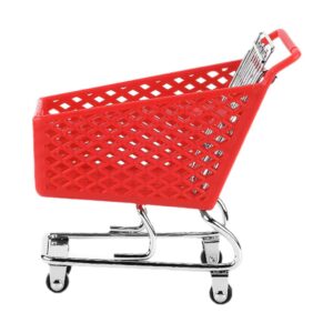 doitool miniature grocery cart mini supermarket handcart 5.39x 5.5 in mini shopping cart shopping utility cart shopping grocery cart mode storage toy desk organizers mini shopping cart (random color)