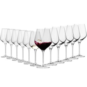 krosno wine glasses set | 6x large white wine glasses 13.2 oz + 6x large red wine glasses 29.1 oz | perfect for home, restaurants and parties | dishwasher safe