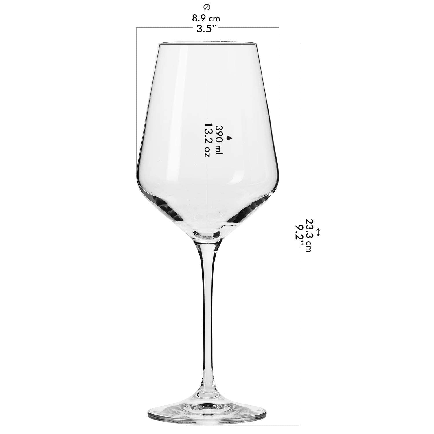 Krosno Wine Glasses Set | 6x Large White Wine Glasses 13.2 oz + 6x Large Red Wine Glasses 29.1 oz | Perfect for Home, Restaurants and Parties | Dishwasher Safe