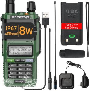 baofeng uv-9r pro radio handheld two way radio dual band waterproof transceiver long range walkie talkie rechargeable with type-c charger