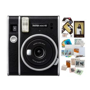 fujifilm instax mini 40 instant film camera bundle with contact sheet instant film and creative memento set (4 items)