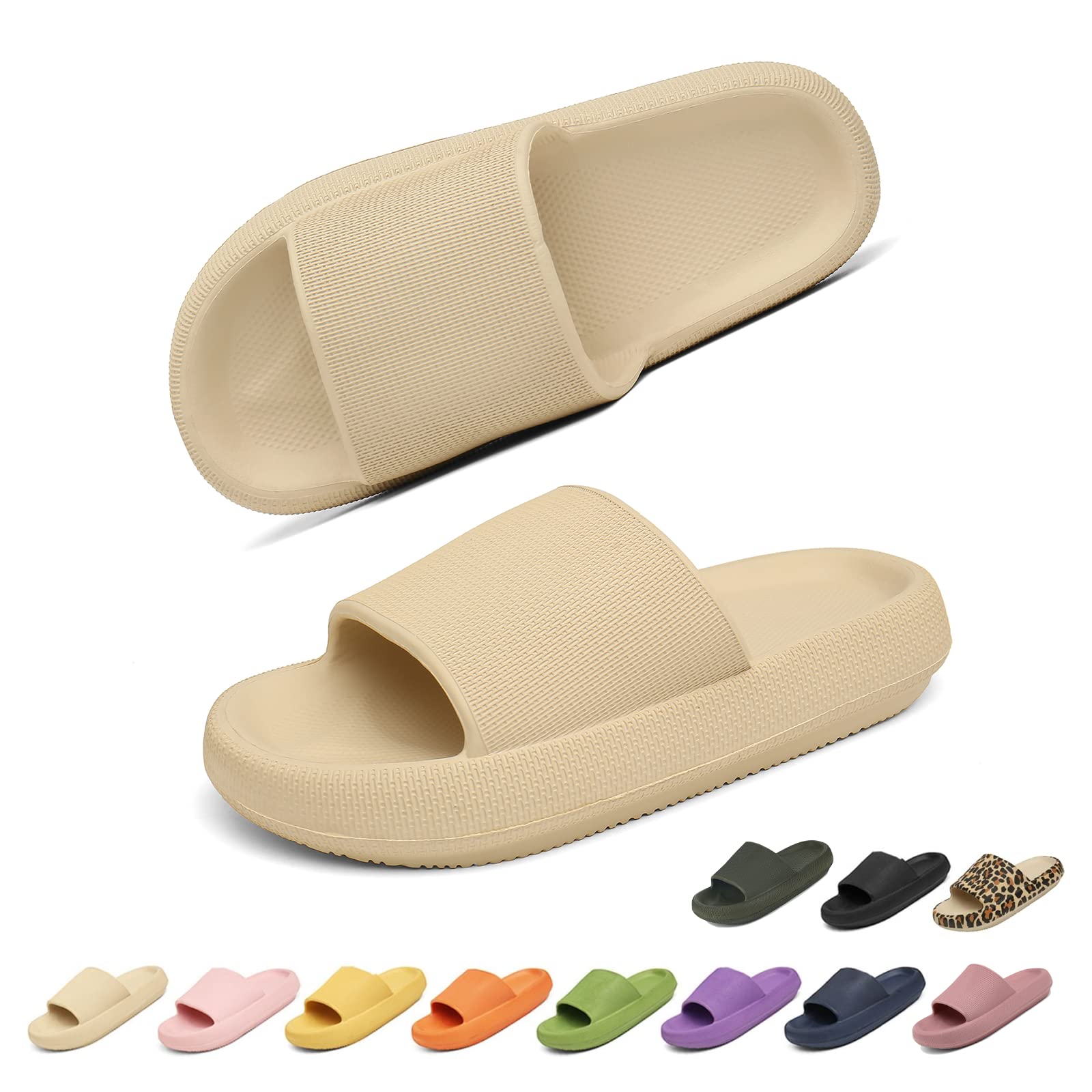 Geweo Cloud Slippers for Women Men Pillow Slippers Thicken Sole Cloud Cushion Slides Super Comfy Soft Foam Slides Non Slip Shower House Slides Pink Cloud Sandals Unisex 6.5-7.5Women/5.5-6.5Men