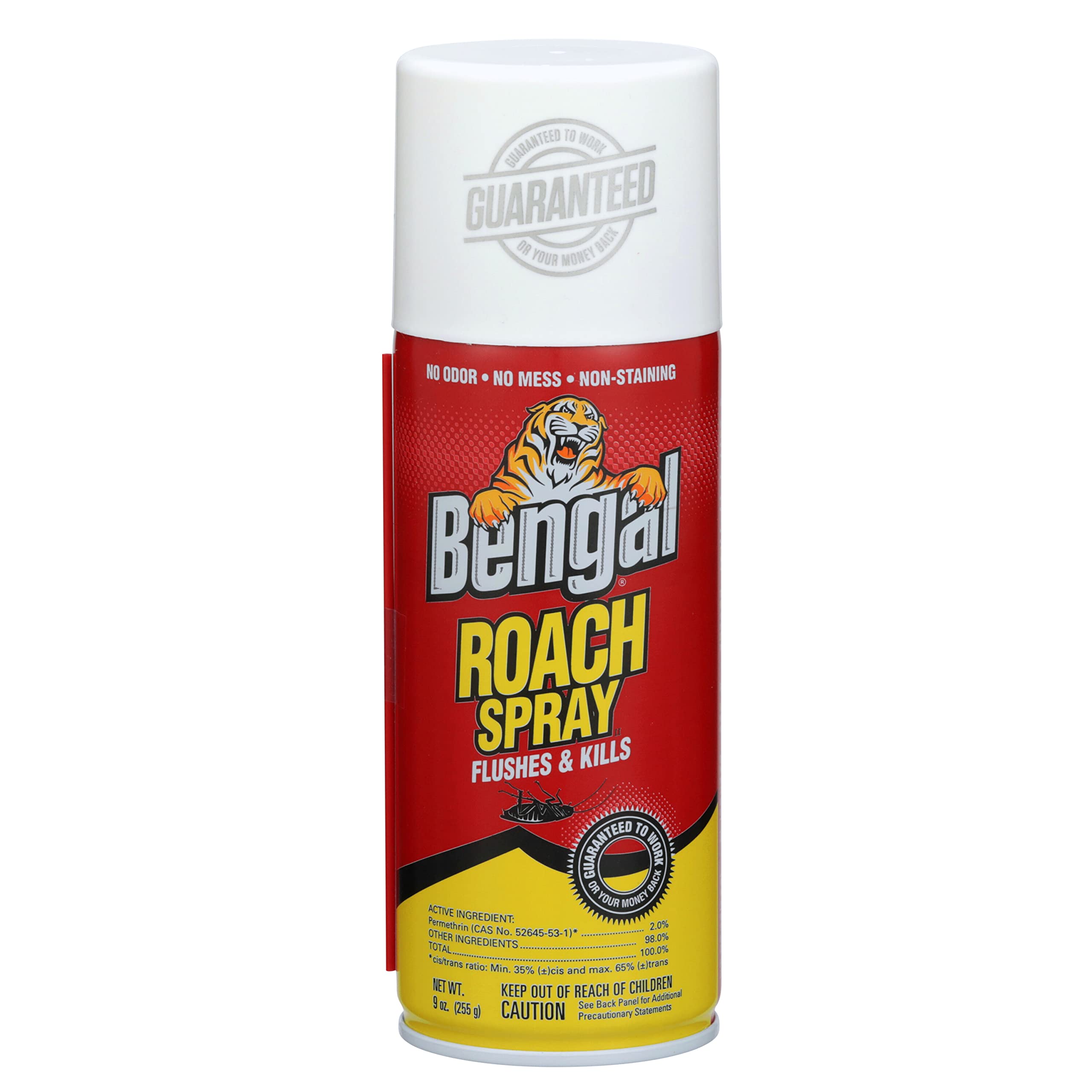 Bengal Roach Spray, Odorless Stain-Free Dry Spray, 2-Count, 9 Oz. Aerosol Cans