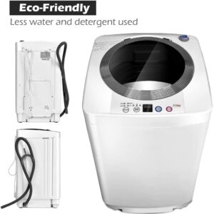 FUTADA Full Automatic Washing Machine, 8 Lbs Capacity Laundry Washer & Spin w/Drain Pump, Long Hose, Portable Compact Washing Machine for Camping, Dorms, Apartments