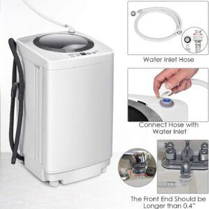 FUTADA Full Automatic Washing Machine, 8 Lbs Capacity Laundry Washer & Spin w/Drain Pump, Long Hose, Portable Compact Washing Machine for Camping, Dorms, Apartments